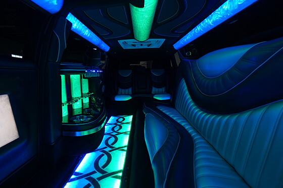 Limousine with colorful ambient lighting