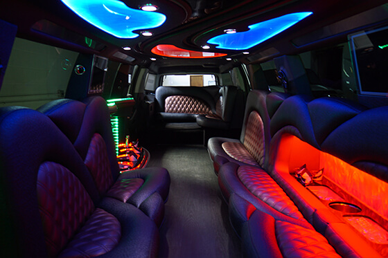Waldorf limousine rental with comfortable leather upholstery